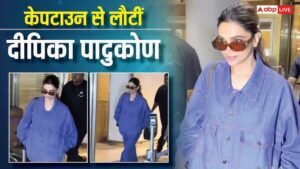 Deepika Padukone returned to Mumbai from Cape Town after shooting for ‘King’, the actress was seen hiding her baby bump in a loose dress.