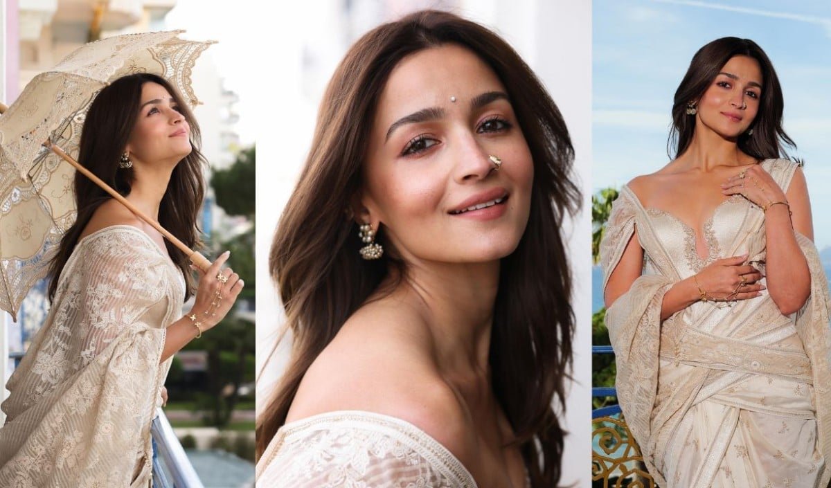 PHOTO GALLERY Alia Bhatt shines in the India Pavilion of Cannes 2026, gives a modern gown twist to the traditional saree